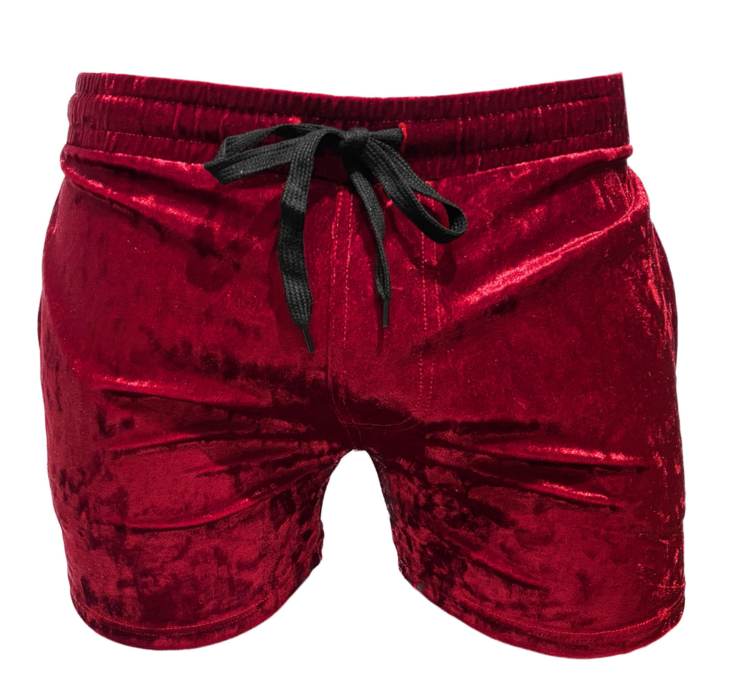 Velvet Pocket Shorts - Dark Red