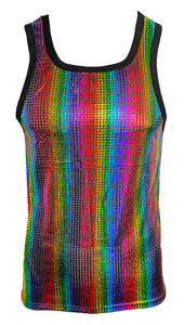 Disco Queen Tank - Black Rainbow