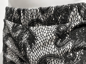 Made in SF Short Shorts Black and White Embroidered Lace