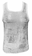 Load image into Gallery viewer, Metallic Leaf Tank - White Silver
