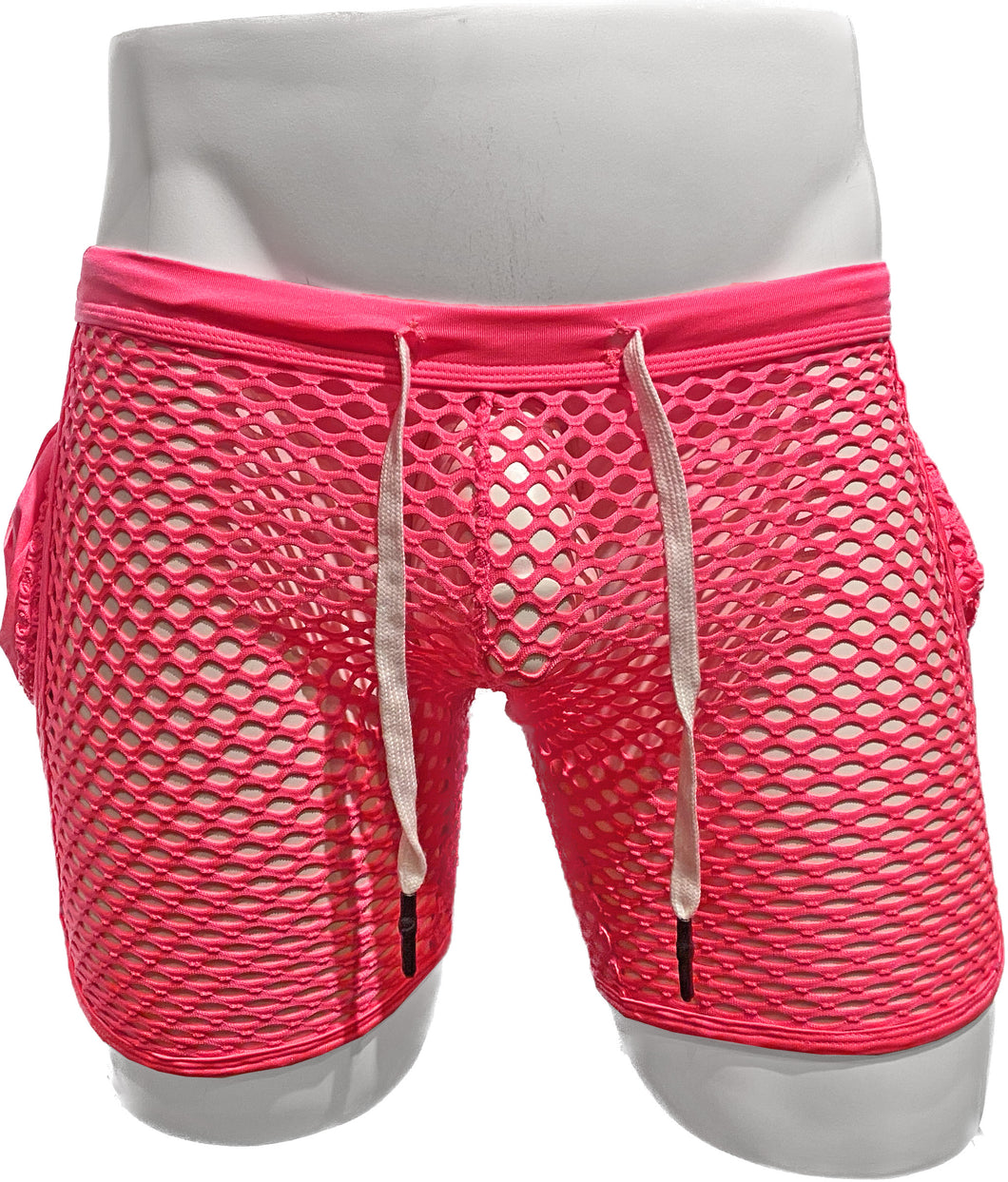 Fishnet Gym Shorts with side pockets - Hot Pink