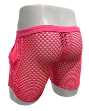 Load image into Gallery viewer, Fishnet Gym Shorts with side pockets - Hot Pink
