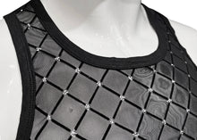 Load image into Gallery viewer, Flocked Diamond Mesh Tank
