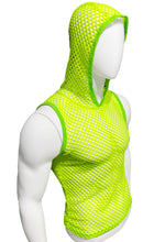 Load image into Gallery viewer, Fishnet Hooded Tank - Neon Green
