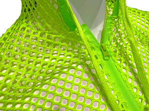 Fishnet Zip UP Hoodie - Neon Green