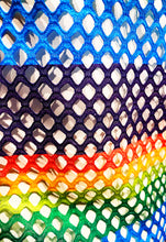 Load image into Gallery viewer, Fishnet Tank - Rainbow Stripes Black Trim
