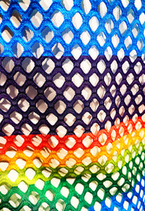 Fishnet Tank - Rainbow Stripes Black Trim