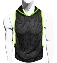 Load image into Gallery viewer, See Thru Hooded Gym Tank - NEON GREEN
