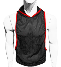 Load image into Gallery viewer, See Thru Hooded Gym Tank - RED
