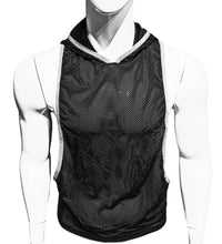 Load image into Gallery viewer, See Thru Hooded Gym Tank - White
