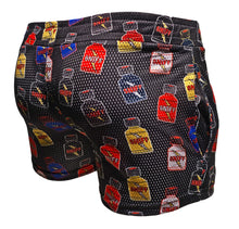 Load image into Gallery viewer, See Thru Sports Mesh Shorts With Pockets Sniff Print - Black
