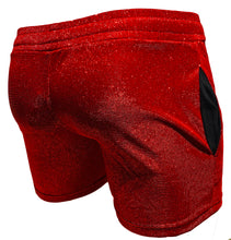 Load image into Gallery viewer, Glitter Shorts with Pockets - Red
