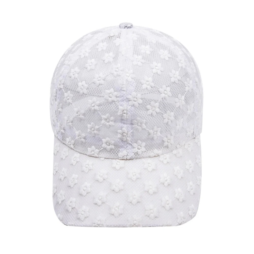 Mesh Lace Hat - White