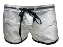 Load image into Gallery viewer, See Through Plastic Shorts With Black Trim
