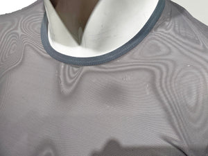 Fine Mesh - Fishnet See Through Sexy Men's Tee T-shirt - Grey