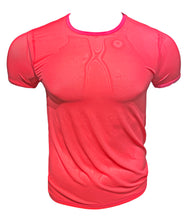 Load image into Gallery viewer, Fine Mesh - Fishnet See Through Sexy Men&#39;s Tee T-shirt - Hot Neon Pink
