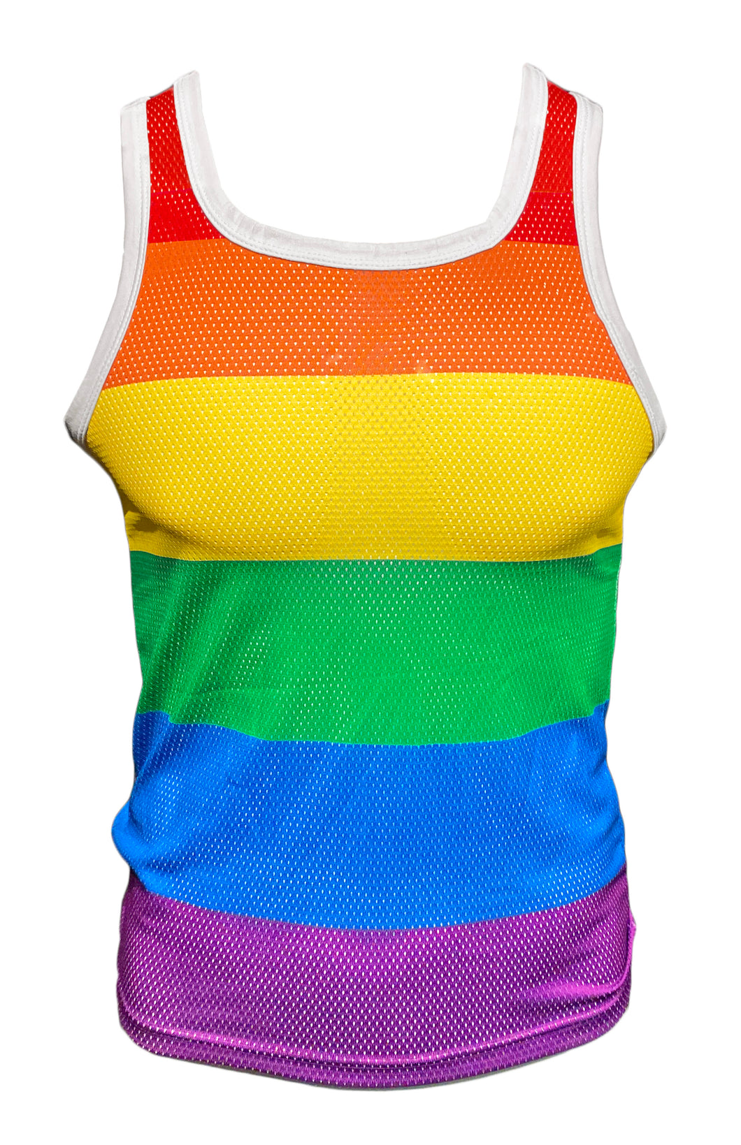 Big Rainbow Stripes Tank - Sports Mesh