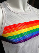 Load image into Gallery viewer, Pride Rainbow Chest Stripes Mesh Tank - Available in 2 COLORS!
