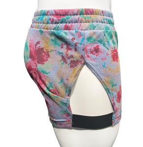 Open Side Shorts - Slate Floral Knit