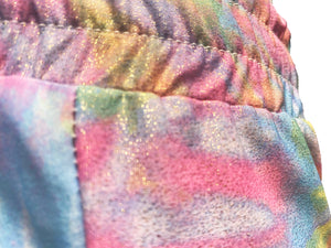 Open Side Shorts - Tie Dye Metallic Glitter