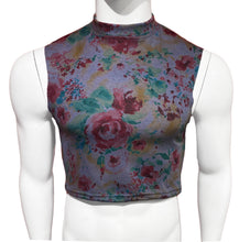 Load image into Gallery viewer, Sweater Crop Tank  - Slate Floral Knit
