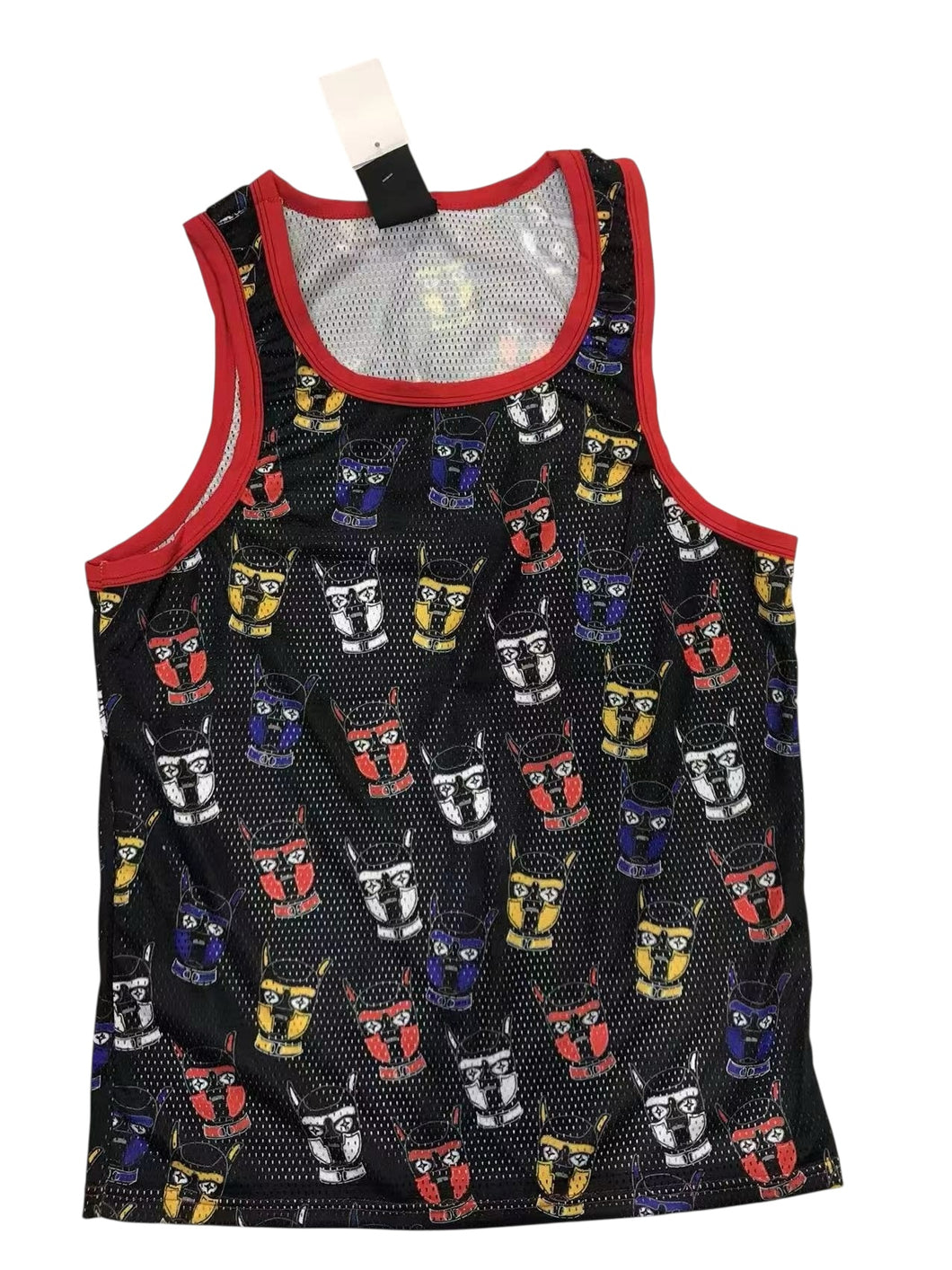 Black tank top with colorful 