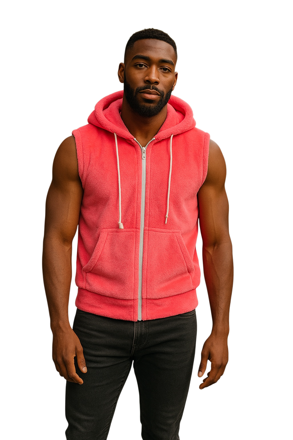 Short Fur Sleeveless Hoodie - Hot Pink – Knobs SF Short Fur Sleeveless Hoodie - Hot Pink – Knobs SF