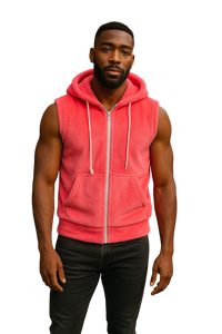 Short Fur Sleeveless Hoodie - Hot Pink – Knobs SF