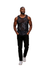 Load image into Gallery viewer, Embroidered Ribbon Mesh Tank - Black Black

