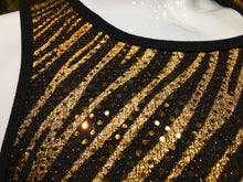 Load image into Gallery viewer, Metallic Tiger Sequins Tank - Gold
