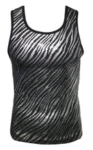 Load image into Gallery viewer, Metallic Tiger Sequins Tank - Silver
