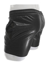Load image into Gallery viewer, Metallic Faux Leather Shorts - Black
