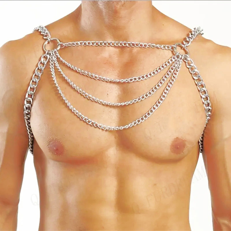 Metal Chain Harness - Silver / Chrome