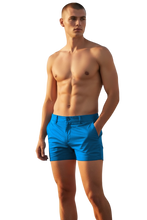 Load image into Gallery viewer, Electric blue chino shorts worn by a shirtless model
