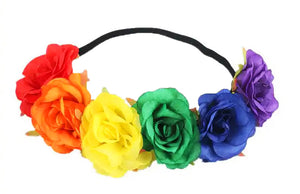 Rainbow Roses Floral Headband