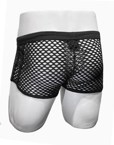 Fishnet Booty Shorts - Black