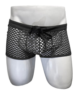 Fishnet Booty Shorts - Black