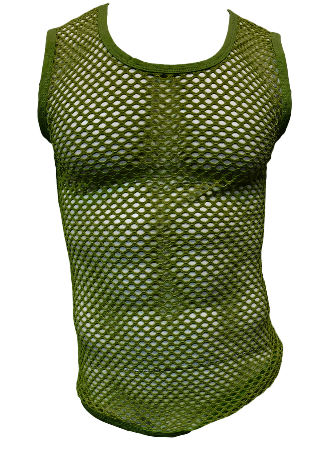 Fishnet Muscle Tank - Army Green