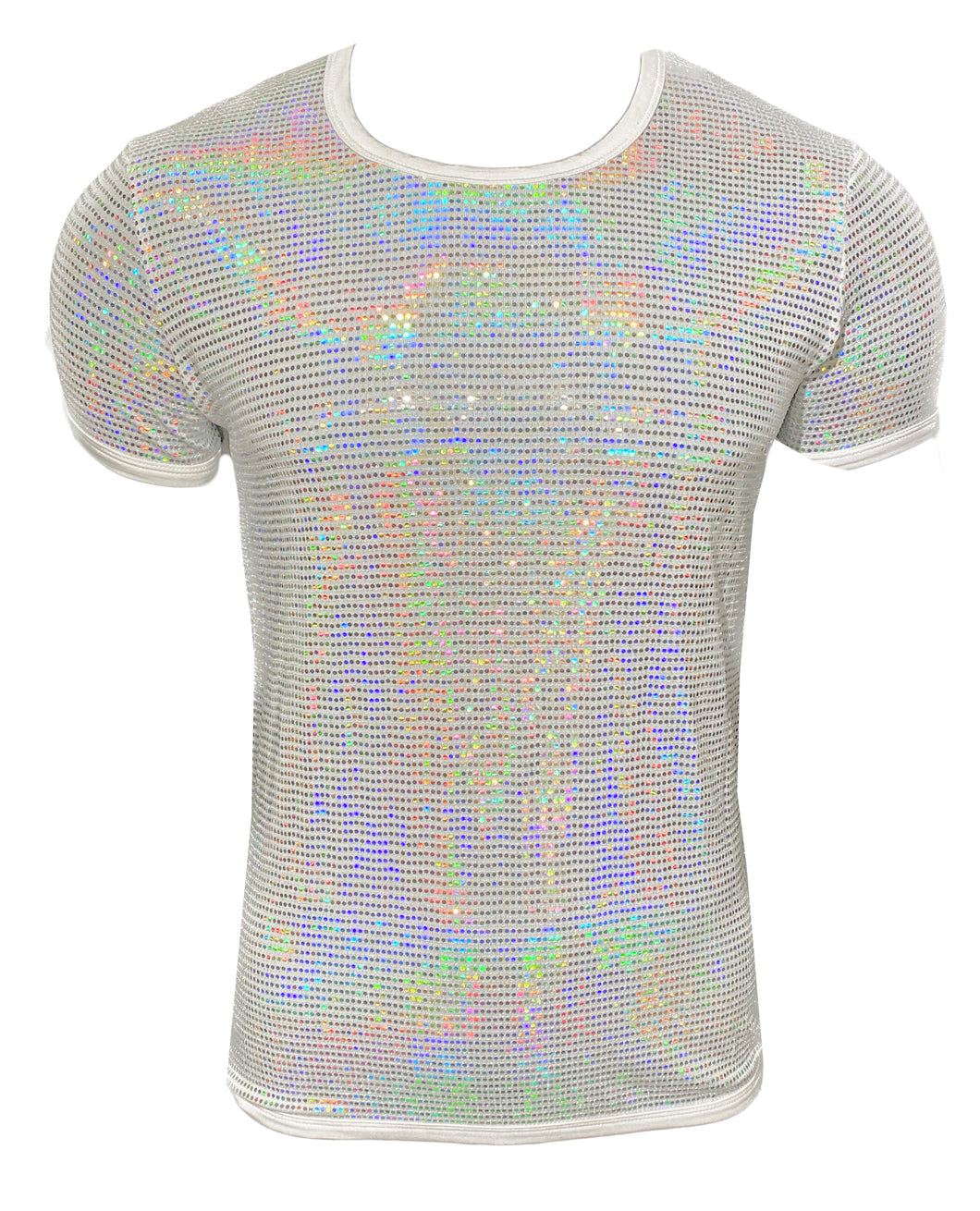 Flat Sequins Tee - White Holo