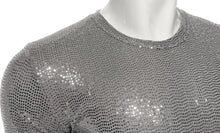 Load image into Gallery viewer, SF Made Long Sleeve Sequins Tee - Silver GREY
