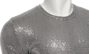 SF Made Long Sleeve Sequins Tee - Silver GREY