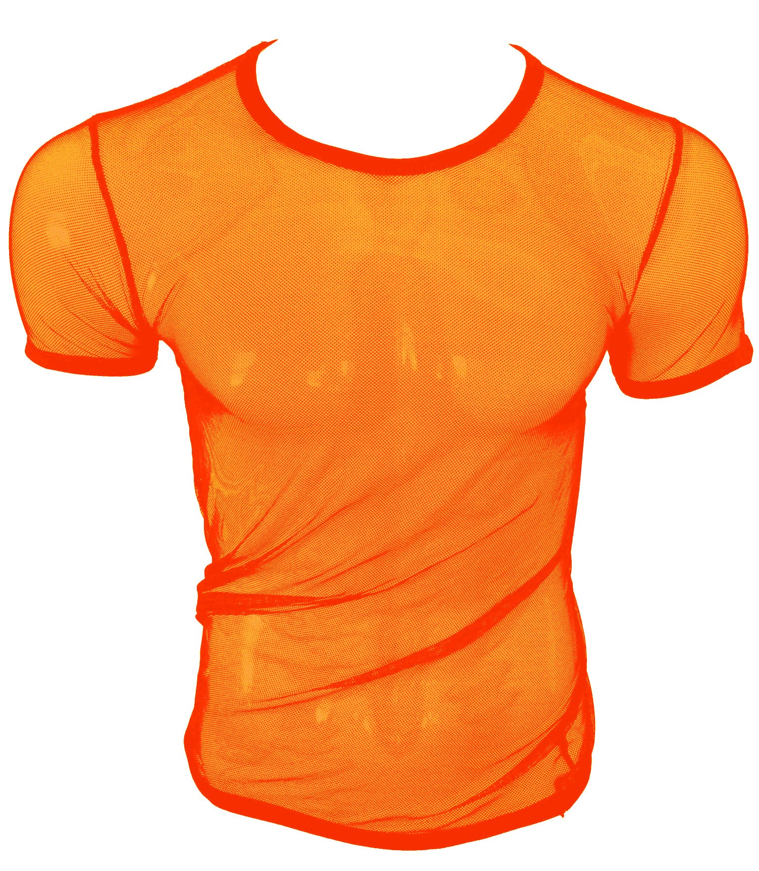 Fine Mesh - Fishnet See Through Sexy Men's Tee T-shirt - NEON