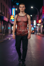 Load image into Gallery viewer, Mesh Leopard Mesh Tank - Red Black

