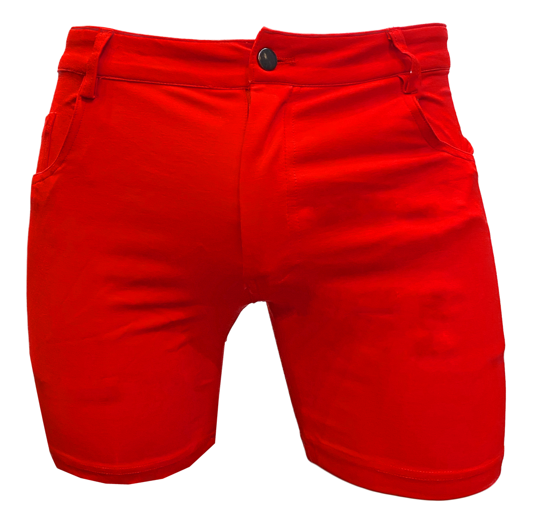 4-way Stretch Knit Shorts - Red