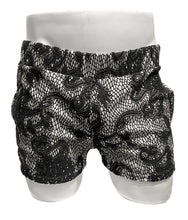 Load image into Gallery viewer, Made in SF Short Shorts Black and White Embroidered Lace
