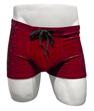 Load image into Gallery viewer, Crushed Velvet Booty Shorts - Dark Red
