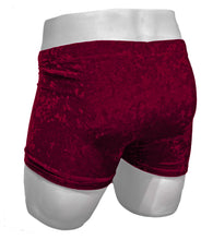 Load image into Gallery viewer, Crushed Velvet Booty Shorts - Dark Red
