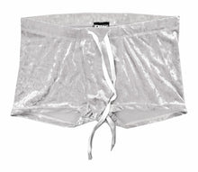 Load image into Gallery viewer, Crushed Velvet Booty Shorts - White
