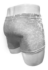 Crushed Velvet Booty Shorts - White