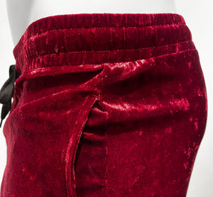 Velvet Pocket Shorts - Dark Red